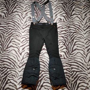 Roffe vintage wool snow ski snowboard pants bibs size 34 mens black Olympic styl